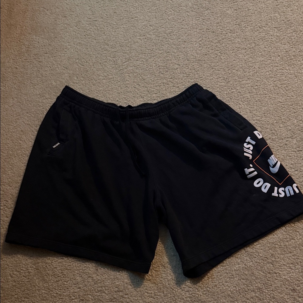 Nike Men's Black Athletic Shorts with Slogan